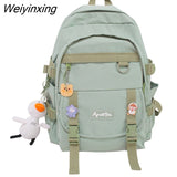 Weiyinxing Women Solid Color School Backpack Black Nylon Female New Rucksack Casual Lady Travel Backpacks Korean Backpack Mochila