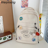 Weiyinxing Kawaii Letter Printing Women Backpack Fashion Cute Girl Two Piece School Bag Set Nylon Waterproof Travel Bag Book Pack Cool