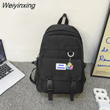 Weiyinxing Girl Waterproof Travel Backpack Fashion Panelled Nylon Women Backpack Student Shoulder Bag Korean Style Schoolbag Bookbag