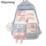 Weiyinxing Teenage Girls College Student Backpacks Large Capacity Women Schoolbag Simple Fashion Female Laptop Backpack Cute Boy Bag