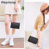 Weiyinxing Style Small Shoulder Bags For Women Solid Color Leather Mini Chain Crossbody Bag Female Phone Purse Casual Messenger Bags