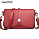 Weiyinxing Vintage Crossbody Cowhide Cell Phone Shoulder Bag Genuine Leather Messenger Bags Fashion Daily Use For Women Wallet HandBags