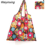 Weiyinxing Large Reusable Shopper Bag Women Handbag Grocery Beach Bag Cute Vegetable Fruit Organizer Washable Strong Nylon Totes Bag