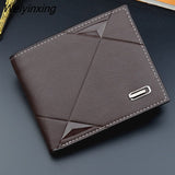 Weiyinxing Men Short Bifold Faux Leather Masculina Billetera Credit ID Card Holder Wallet Billfold Purse Clutch Solid Hombre Business Slim