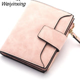 Weiyinxing Fashion Lady Letter Wallet Zipper Short Clutch Solid Vintage Matte Women Wallet Fashion Small Female Purse Short Purse