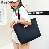 Weiyinxing Canvas Shoulder Bag Large Capacity Totes Simple Solid Color Designer Handbag Reusable Shopping Bags Casual Underarm Bag