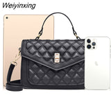 Weiyinxing Fashion Women Bag Trend 2023 Quilted Twist Lock Flap Square Bag Women Leather Handbags Messenger Brand Women's Shoulder Bags