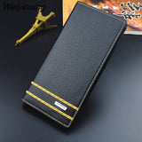 Weiyinxing Men Wallets PU Leather Purses Male Large Capacity Purse Long Casual Money Bag for Man Coin Card Holders Portable Slim Purse