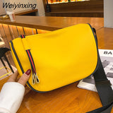 Weiyinxing Half Moon Bag 100% Genuine Leather Luxury Brand Handbag Wide Strap Crossbody Bag Shoulder Bag For Fashion Soft Women Bag