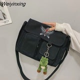 Weiyinxing Shoulder Bags for Women men Simple Large Capacity Messenger Crossbody Tote Shopper Bag Young Student Women's School bags