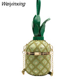 Weiyinxing Mini Pineapple Type Shoulder Crossbody Bag For Women 2023 Luxury Rivet Leather Chain Ladies Messenger Bag Handbag Purse