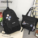 Weiyinxing Large Capacity Student Backpack High Quality Boy Girl Two Piece Schoolbag Set Fashion Waterproof Book Pack Travel Bag New