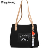 Weiyinxing Retro Women Shopping Bag Female Canvas Cloth Shoulder Bag Storage Handbag Reusable school bags for girl tote bags