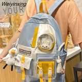 Weiyinxing Cute Transparent Bags Book Kawaii Girl Backpack Student College Women School Bag Fashion Ladies Waterproof Backpack Clear