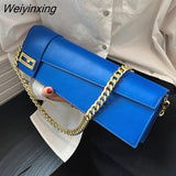 Weiyinxing Luxury PU Leather Flap Shoulder Bags Office Women 2023 Brand Big Crossbody Sling Bags Chain Handbags and Purses