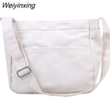 Weiyinxing Simple Messenger Bag Women's Large Capacity Nylon Bag Lady Student Casual Waterproof Canvas Schoolbag Classic Handbag