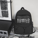 Weiyinxing Letter Printing Waterproof Nylon Backpack Women High Quality Net Travel Bag Cross Rope Laptop Backpack College Schoolbag