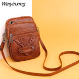 Weiyinxing Women's Bag 2023 Trend Vintage Leather Handbags Fashion Shoulder Bags Cell Phone Purse Small Crossbody Bag Ladies Female Bag