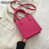 Weiyinxing Pu Leather Crossbody Bags For Women Fashion Designer Handbags Ladies Shoulder Bag Square Small Top Handle Bags