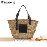 Weiyinxing Rattan Basket Bag Handbags Bohemian Wicker Woven Straw Bags Shoulder Bag Summer Travel Beach Bags for Women 2023 Tote