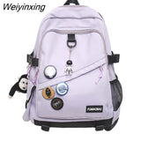 Weiyinxing Badge Bag Boy Girl Travel Net Student Bag Male Female Trendy Mesh College Backpack Ladies Men Fashion Laptop Women Backpack