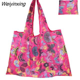 Weiyinxing Large Reusable Shopper Bag Women Handbag Grocery Beach Bag Cute Vegetable Fruit Organizer Washable Strong Nylon Totes Bag