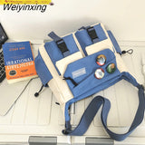 Weiyinxing Japanese Simple Messenger Bag Pouch Nylon Waterproof Canvas Handbag Shoulder Crossbody Bags for Women Men Satchels Bolsas