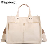 Weiyinxing Color Canvas Casual Handbag Crossbody Bags for Women Fashion Shopper Simple Shoulder Bag Ladies Totes Messenger Bag Bolsas