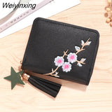 Weiyinxing Women Small Wallet Ladies Mini Tassel Wallet Cute Girl Short Zipper Lovely Pu Leather Coin Purse Female Hand Wallet Purse