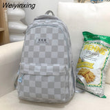 Weiyinxing Girl Plaid Student Backpack Korean Large Capacity Cute Women’S Schoolbag High Quality Waterproof Travel Bag Cool New