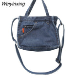 Weiyinxing Jeans Handbags Vintage Denim bag Luxury Tote For Women 2023 Trend Shoulder Bag Denim Crossbody Women's Handbag and Purse