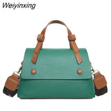 Weiyinxing Versatile CrossBody Soft Bag Contrasting Luxury Designer Shoulder Bag Lady Genuine Leather Handbag Casual Ladies Tote Sac