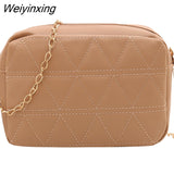 Weiyinxing Tassel Small Messenger Bag For Women Trend Lingge Embroidery Square Female Shoulder Bag Fashion Chain Ladies Crossbody Bags