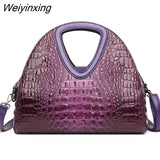 Weiyinxing Luxury Crocodile Leather Women Handbags Designer Female Shoulder Bag Fashion Brand Ladies Messenger Bags Large Tote Sac