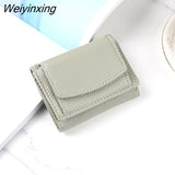 Weiyinxing Women Wallets Short Simple Tri-fold Purses Ladies Multi-card Bags Large-capacity Anti-theft Brush Purse Famale Mini Coin Bag