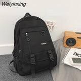 Weiyinxing Large Capacity Student Backpack Korean Solid Color Boy Girl Schoolbag High Quality Nylon Waterproof Travel Bag Book Pack