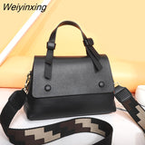 Weiyinxing Versatile CrossBody Soft Bag Contrasting Luxury Designer Shoulder Bag Lady Genuine Leather Handbag Casual Ladies Tote Sac