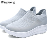 Weiyinxing Women Sneakers Mesh Flat Shoes Breathable Trainer Walking Platform Casual Sneakers Tenis Feminino Loafers Walking 2023