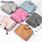 Weiyinxing Brand Wallet Women 2023 New Women's Short Wallet Korean Buckle Sanded Leather Coin Purse Mini Female Purses Carteras