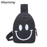 Weiyinxing Cute Cartoon Smiley Baby Backpack Children Boy Girl Chest Crossbody Bags Travel Harness Bag Adjustable Nylon Kids Chest Bag