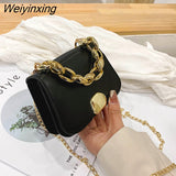 Weiyinxing British Fashion Simple Small Square Bag Women's Designer Handbag High-quality PU Leather Chain Mobile Phone Shoulder Bags