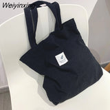 Weiyinxing for Women 2023 Corduroy Shoulder Bag Reusable Shopping Bags Casual Tote Female Handbag for A Certain Number of Dropshipping