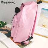 Weiyinxing For Women Girl Men 2023 Designer Simple Pink Korean Fashion Cheap Back To School Black Small Canvas Stitch Schoolbag