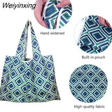 Weiyinxing Large Reusable Shopper Bag Women Handbag Grocery Beach Bag Cute Vegetable Fruit Organizer Washable Strong Nylon Totes Bag