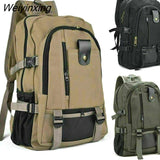 Weiyinxing Canvas Travel Backpack for Man Large Capacity Outdoor Mountain Rucksack Male Backpack Teen Sport School Bag