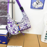 Weiyinxing Product Large Capacity Fashionable Girl Inclined Shoulder Bag Casual Messenger Single-shoulder Bag Schoolgirl Schoolbag Cool