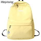 Weiyinxing Male Travel Female Solid Color New Backpack Lady Men Laptop Women Backpack Student Bag Boy Girl Harajuku School Bag Fashion