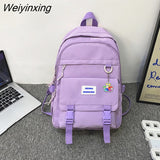 Weiyinxing Girl Waterproof Travel Backpack Fashion Panelled Nylon Women Backpack Student Shoulder Bag Korean Style Schoolbag Bookbag