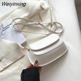 Weiyinxing Fashion Brand Designer Small Simple PU Leather Crossbody Bags for Women Shoulder Bag Luxury Solid Color Handbags and Purses