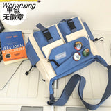 Weiyinxing Diagonal Crossbody Bags for Women Nylon Messenger Bag Youth Girl Boy Canvas Handbag Shoulder Bag Schoolbag Pack Bolsas